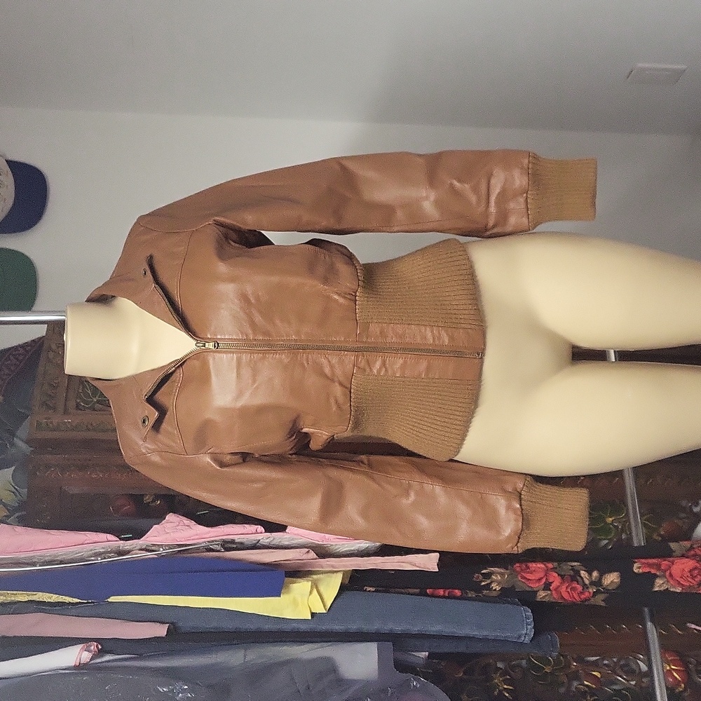 Leather guess jacket med